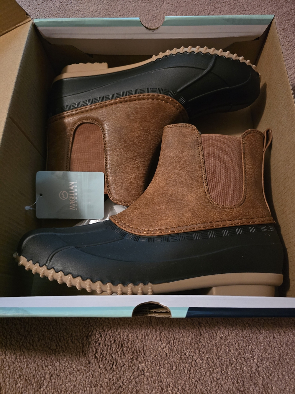 Magellan Outdoors Brown and Black Chelsea Duck Boots